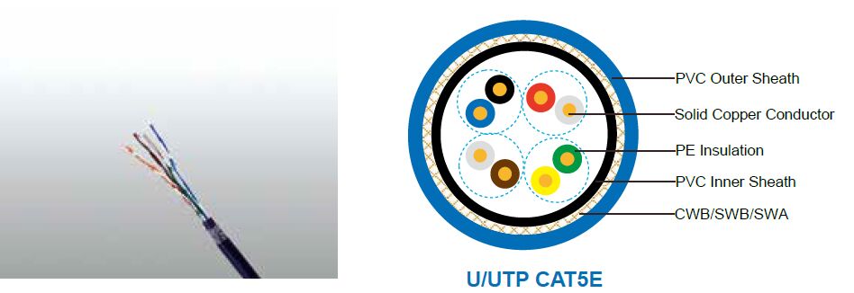 Flame Retardant CAT5E CWB/SWB/SWA Armoured Data Cables
