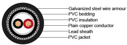 IEC 60502-1 Cables 
Two cores(Galvanized steel wire armoured)